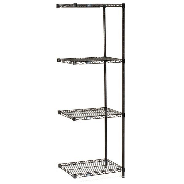 Wire Shelving Add-On, Black Epoxy, 30W X 24D X 63H, Nexel, Mfr#: A24306B